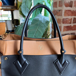 LOUIS VUITTON On My Side Black Calfskin Monogram Tote Bag