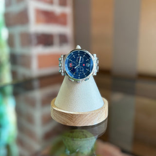 MICHELE Sport Sail Stainless Steel Blue Chronograph Watch