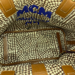 MCM Liz Reversible Cognac Monogram Canvas Tote Bag