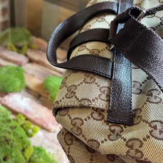 GUCCI Piston Lock GG Monogram Canvas Backpack
