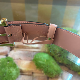 GUCCI Pink Leather Micro Guccissima Embossed Belt Size 90/36