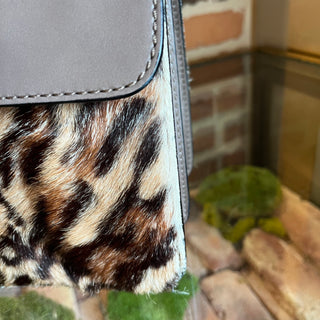 VALENTINO Leopard Pony hair Top Handle DIA321