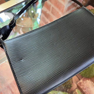 LOUIS VUITTON Pochette Accessories 24 Black Epi Leather Shoulder Bag