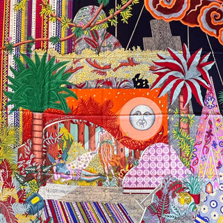 HERMES Mulitcolor Acte III Scene I La Clairiere Cashmere Shawl