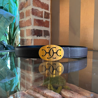 HERMES Phillipine Black/Brown Leather Reversible Belt SZ 85