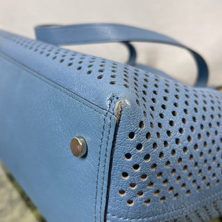 JIMMY CHOO Punched Blue Leather Tote