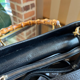 GUCCI Medium Diana Black Leather Tote Bag