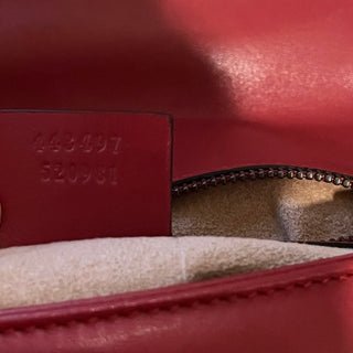 GUCCI GG Marmont Red Matelassé Calfskin Leather Shoulder Bag