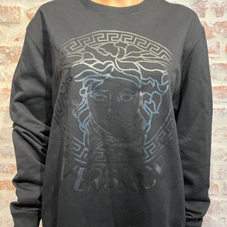 VERSACE Black Cotton Medusa Print Long Sleeve Shirt SZL