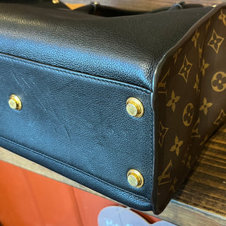 LOUIS VUITTON On My Side MM Noir & Brown Calfskin Leather 2-Way Tote Bag