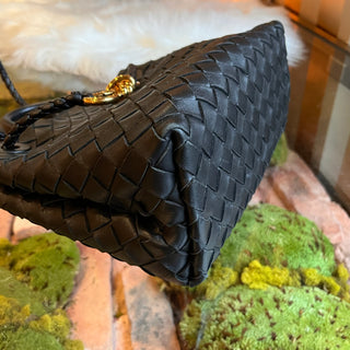 BOTTEGA VENETA Andiamo Small Black Leather Tote Bag