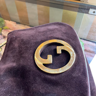 GUCCI Brown Suede Flap Vintage Shoulder Bag