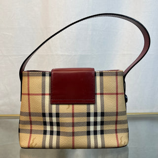 BURBERRY Mini Haymarket Beige/ Red Shoulder Bag