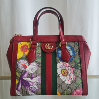 GUCCI GG Ophidia Flora Small Two Way Tote Satchel