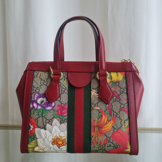 GUCCI GG Ophidia Flora Small Two Way Tote Satchel