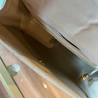 CHANEL Vintage Classic Top Handle Flap Bag Quilted Lambskin Medium