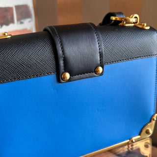 PRADA Cahier Saffiano Leather Flap Crossbody Bag