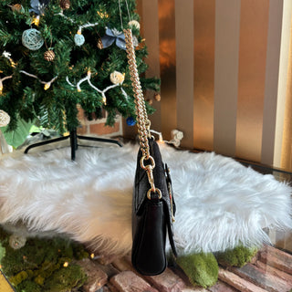 GUCCI Black Python Greenwich Chain Clutch