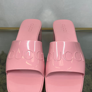 GUCCI Rubber Sandals Wild Rose SZ 39