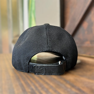 GUCCI Black GG Web Embossed Leather Hat SZL