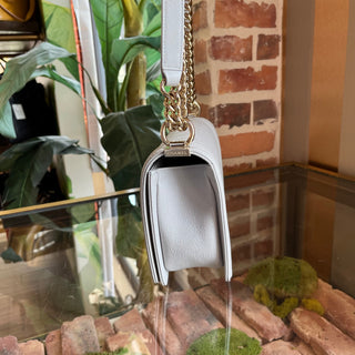 CHANEL Boy Flap Medium Gray Caviar Quilted Shoulder Bag