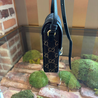 GUCCI GG Denim 1955 Horsebit Mini Bag