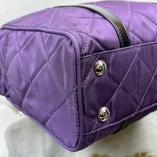 PRADA Impunture Purple Tessuto Quilted Chain Shoulder Bag and Wallet