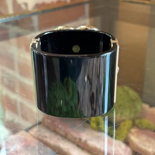 CHANEL Black CC Camellia Cuff