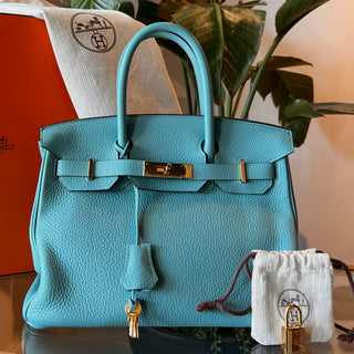 HERMES Bleu Paon Togo Birkin 30