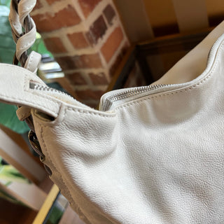 CHANEL Modern Chain White Calfskin Leather Hobo Bag