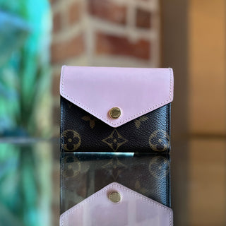 LOUIS VUITTON Zoe Brown Pink Monogram Canvas Compact Wallet
