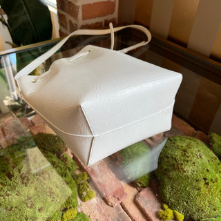 MANSUR GAVRIEL White Leather Mini Bucket Bag