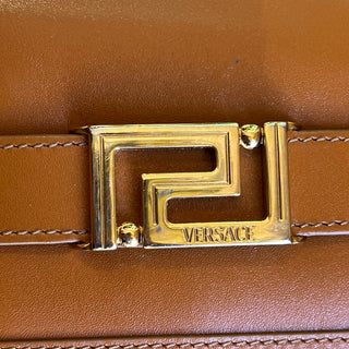 VERSACE Greca Goddess Brown Calf Leather Wallet