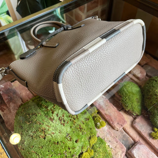 FENDI Selleria Gray Leather Tote Bag