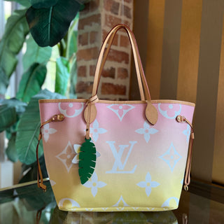 LOUIS VUITTON Neverfull MM Light Pink By The Pool Giant Monogram Tote Bag
