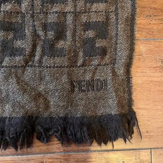 FENDI FF Brown Wolf Scarf