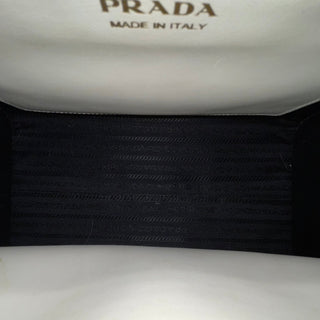 PRADA White Saffiano Cuir Leather Monochrome