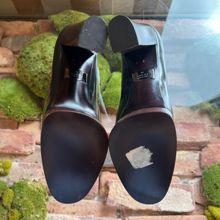 GUCCI Shiny Grey Leather Mule Heels SZ 9