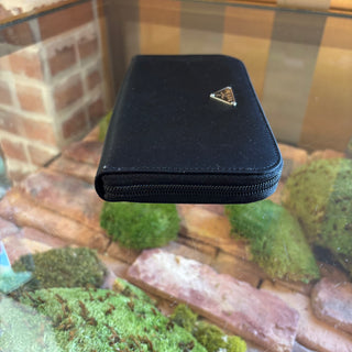PRADA Black Nylon Zip Around Wallet