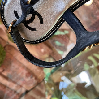 CHANEL Scarab Thong T-Strap Sandals SZ39(9US)