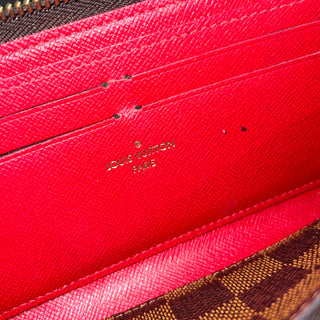 LOUIS VUITTON Clémence Damier Ebene Red Canvas Wallet
