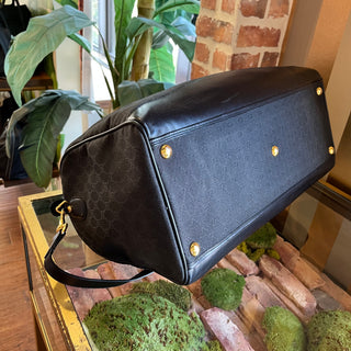 GUCCI XL Zip Duffle Vintage Web Canvas Travel Bag
