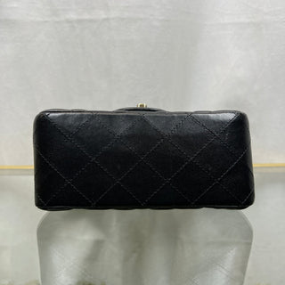 CHANEL Square Flap Mini Black Lambskin Quilted Shoulder Bag