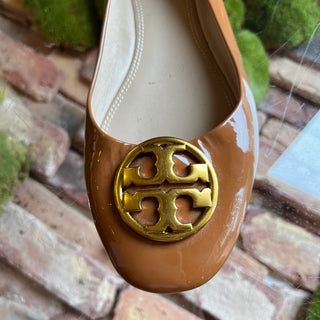 TORY BURCH Brown Patent Leather Flats SZ 9