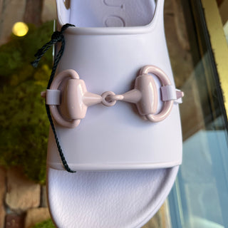 GUCCI Horsebit Purple Rubber Platform Sandals SZ 39 (US 9)