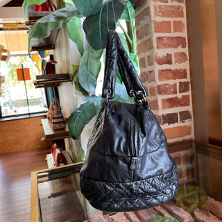 CHANEL Coco Rider Bowling Black Aged Calfskin Satchel Bag