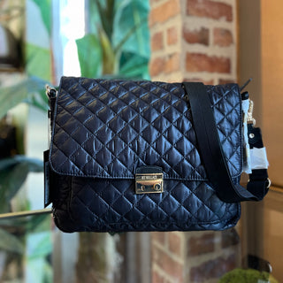 MZWALLACE Crosby Lock Large Black Nylon Quilted Crossbody Bag
