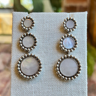 LAGOS Maya 925 Sterling Silver Three Mother of Pearl Circle Drop Earrings