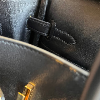 HERMES Birkin 25 Noir Swift Top Handle