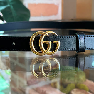 GUCCI Black Leather Thin Marmont Belt SZ85/34(6US)